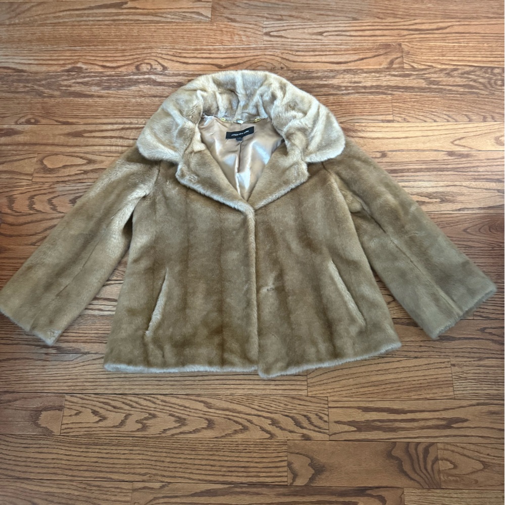 Plush Light Tan Faux Fur Coat